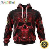 Personalized NHL Ottawa Senators Hoodie Special Design With Skull Art All Over Print 3D Hoodie Unisex Tshirt Hoodie
