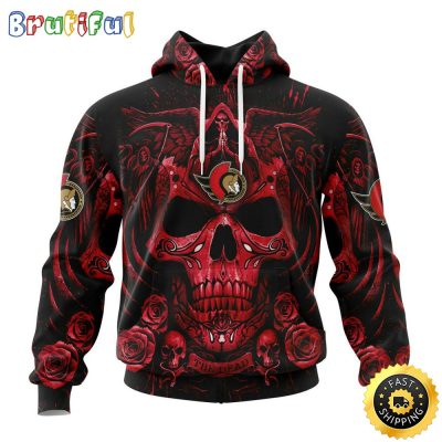 Personalized NHL Ottawa Senators Hoodie Special Design With Skull Art All Over Print 3D Hoodie Unisex Tshirt Hoodie