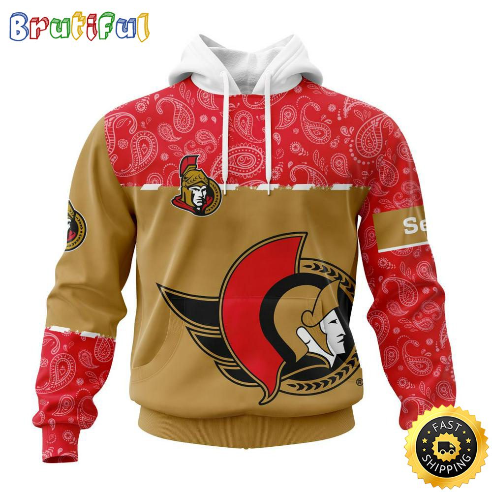Personalized NHL Ottawa Senators Hoodie Specialized Hockey With Paisley All Over Print Hoodie Unisex Tshirt Hoodie