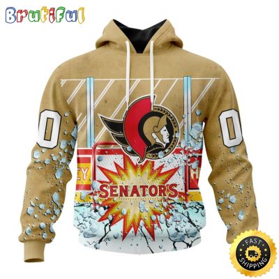 Personalized NHL Ottawa Senators Hoodie With Ice Hockey Arena 3D Hoodie Unisex Tshirt Hoodie