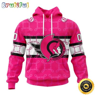Personalized NHL Ottawa Senators I Pink I Can In October We Wear Pink Breast Cancer All Over Print 3D Hoodie Unisex Hoodie Tshirt Sweatshirt