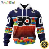 Personalized NHL Philadelphia Flyers All Over Print 3D Hoodie Autism Awareness Design Unisex Hoodie