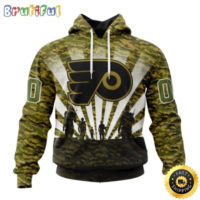 Personalized NHL Philadelphia Flyers All Over Print 3D Hoodie Military Camo Kits For Veterans Day And Rememberance Day