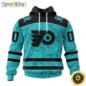 Personalized NHL Philadelphia Flyers All Over Print 3D Hoodie Special Design Fight Ovarian Cancer Gift For Football Fans