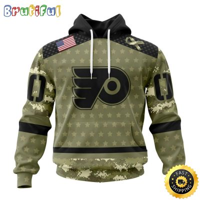 Personalized NHL Philadelphia Flyers Hoodie Special Camo Military Appreciation All Over Print 3D Hoodie Unisex Hoodie