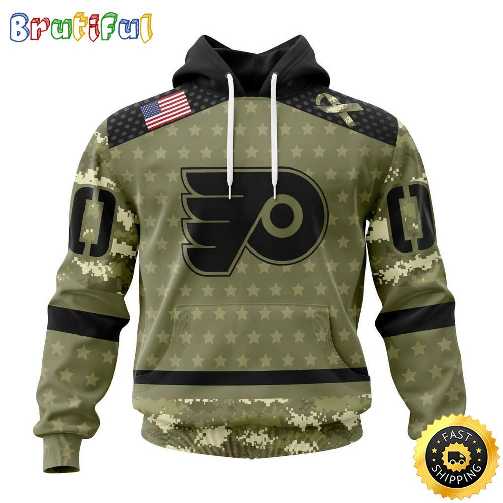 Personalized NHL Philadelphia Flyers Hoodie Special Camo Military Appreciation All Over Print 3D Hoodie Unisex Hoodie