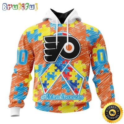 Personalized NHL Philadelphia Flyers Special Autism Awareness Month All Over Print 3D Hoodie Unisex Hoodie
