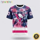 Personalized NHL Pittsburgh Penguins All Over Print 3D T Shirt Special Pink October Fight Breast Cancer Gift For Man And Women