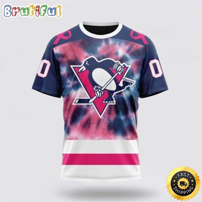 Personalized NHL Pittsburgh Penguins All Over Print 3D T Shirt Special Pink October Fight Breast Cancer Gift For Man And Women
