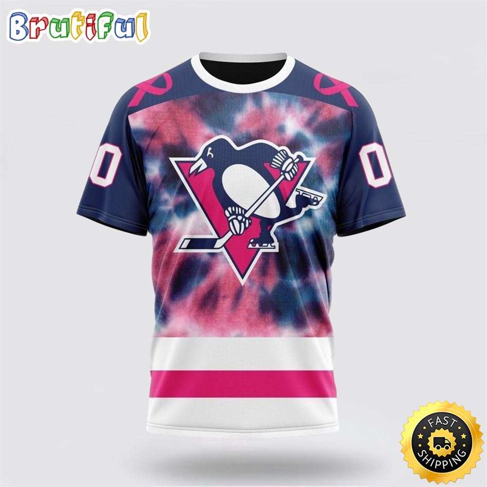 Personalized NHL Pittsburgh Penguins All Over Print 3D T Shirt Special Pink October Fight Breast Cancer Gift For Man And Women