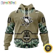 Personalized NHL Pittsburgh Penguins Hoodie Military Camo With City Or State Flag 3D Hoodie Unisex Tshirt Hoodie