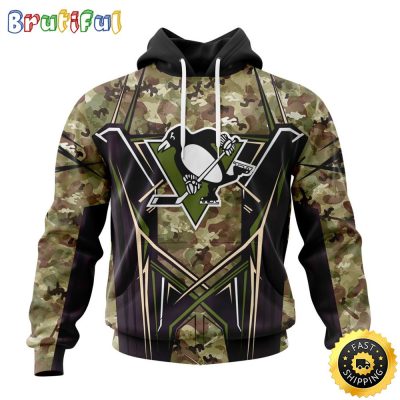 Personalized NHL Pittsburgh Penguins Hoodie Special Camo Color Design All Over Print 3D Unisex Hoodie