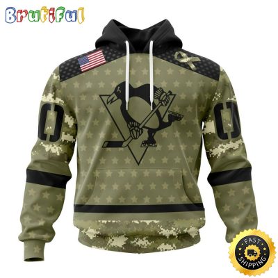 Personalized NHL Pittsburgh Penguins Hoodie Special Camo Military Appreciation All Over Print 3D Hoodie Unisex Hoodie