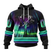 Personalized NHL Pittsburgh Penguins Hoodie Special Design With Northern Lights All Over Print 3D Hoodie Unisex