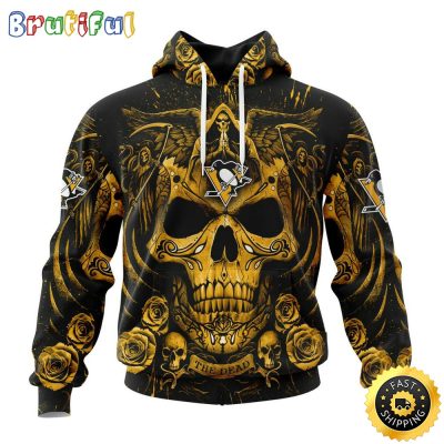 Personalized NHL Pittsburgh Penguins Hoodie Special Design With Skull Art All Over Print 3D Hoodie Unisex Tshirt Hoodie