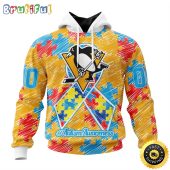Personalized NHL Pittsburgh Penguins Special Autism Awareness Month All Over Print 3D Hoodie Unisex Hoodie