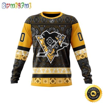 Personalized NHL Pittsburgh Penguins Sweatshirt Specialized Native Concepts All Over Print Sweatshirt Unisex