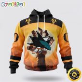 Personalized NHL San Jose Sharks All Over Print 3D Hoodie Special Zombie Design For Halloween