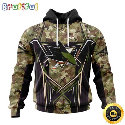 Personalized NHL San Jose Sharks Hoodie Special Camo Color Design All Over Print 3D Unisex Hoodie