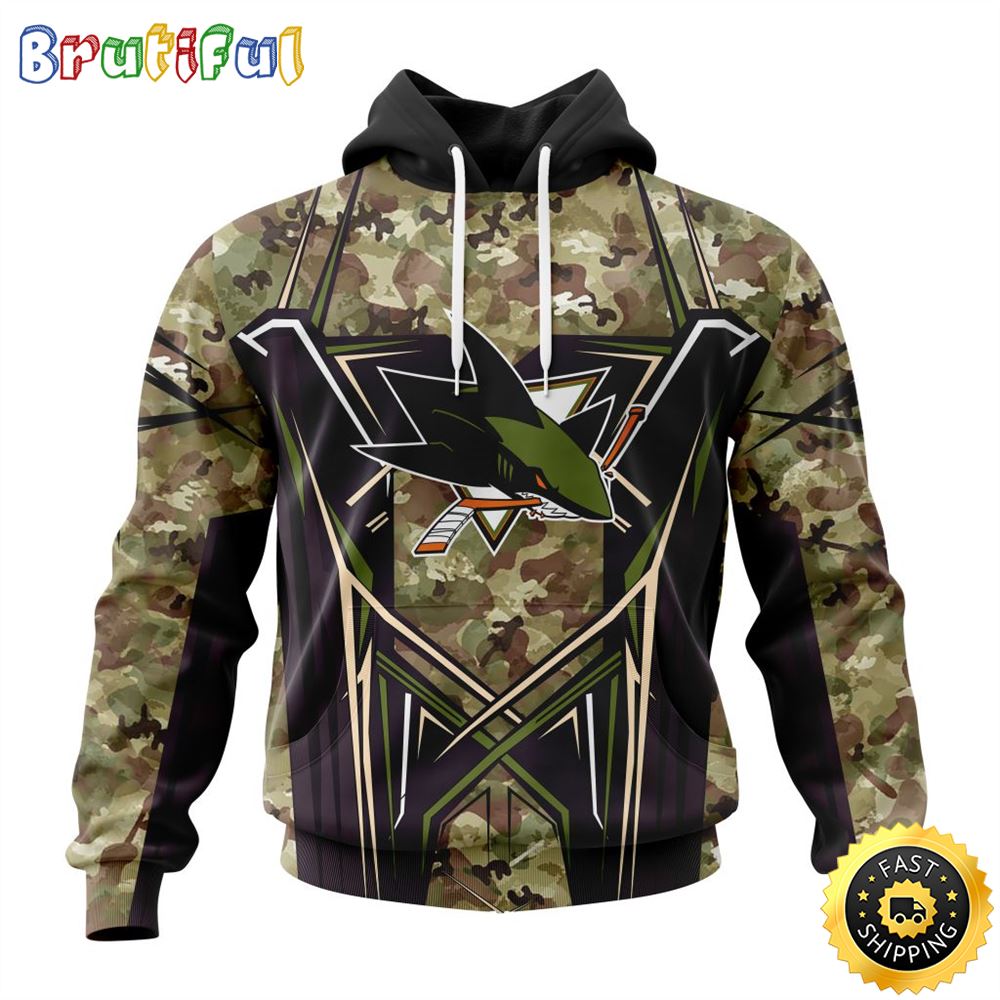 Personalized NHL San Jose Sharks Hoodie Special Camo Color Design All Over Print 3D Unisex Hoodie
