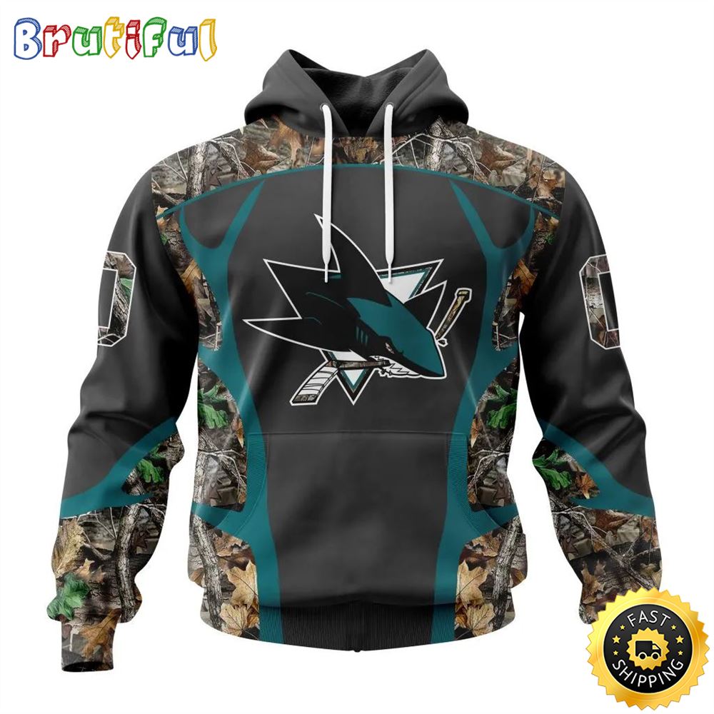 Personalized NHL San Jose Sharks Hoodie Special Camo Hunting Design All Over Print 3D Unisex Hoodie