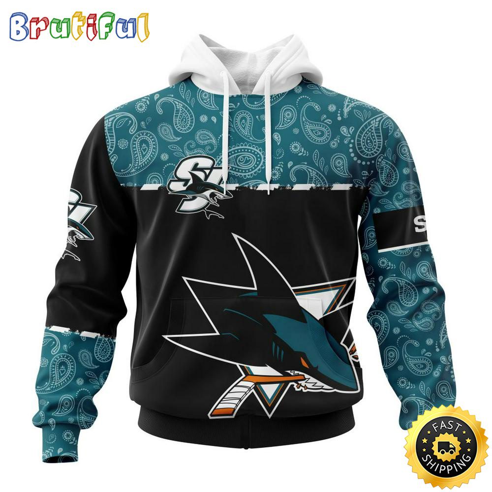 Personalized NHL San Jose Sharks Hoodie Specialized Hockey With Paisley All Over Print Hoodie Unisex Tshirt Hoodie