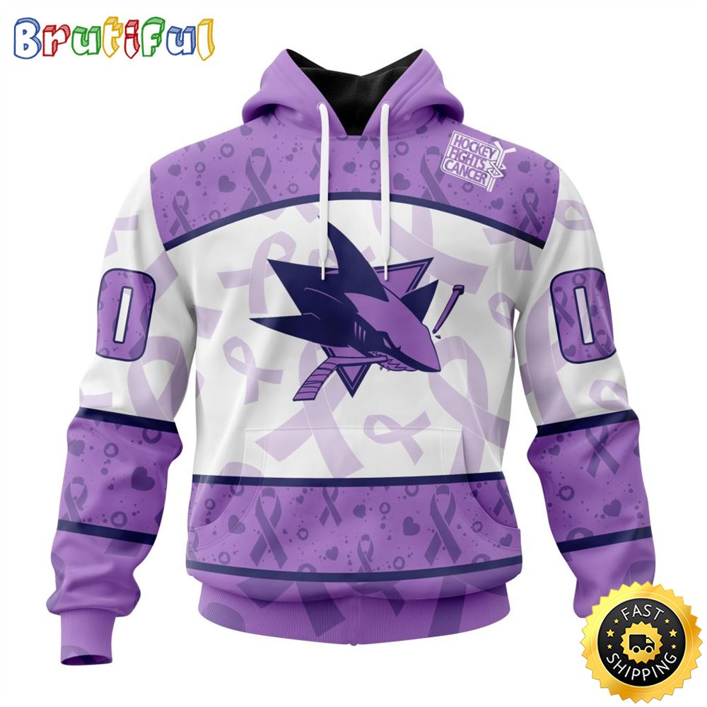 Personalized NHL San Jose Sharks Special Lavender Hockey Fights Cancer All Over Print 3D Hoodie Unisex Hoodie Tshirt Sweatshirt Personalized NHL San Jose Sharks Special Lavender Hockey Fights Cancer All Over Print 3D Hoodie Unisex Hoodie Tshirt Sweatshirt