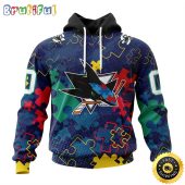 Personalized NHL San Jose Sharks Specialized Fearless Against Autism All Over Print 3D Hoodie Unisex Hoodie