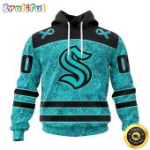 Personalized NHL Seattle Kraken All Over Print 3D Hoodie Special Design Fight Ovarian Cancer Gift For Football Fans
