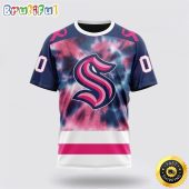 Personalized NHL Seattle Kraken All Over Print 3D T Shirt Special Pink October Fight Breast Cancer Gift For Man And Women