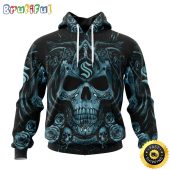 Personalized NHL Seattle Kraken Hoodie Special Design With Skull Art All Over Print 3D Hoodie Unisex Tshirt Hoodie