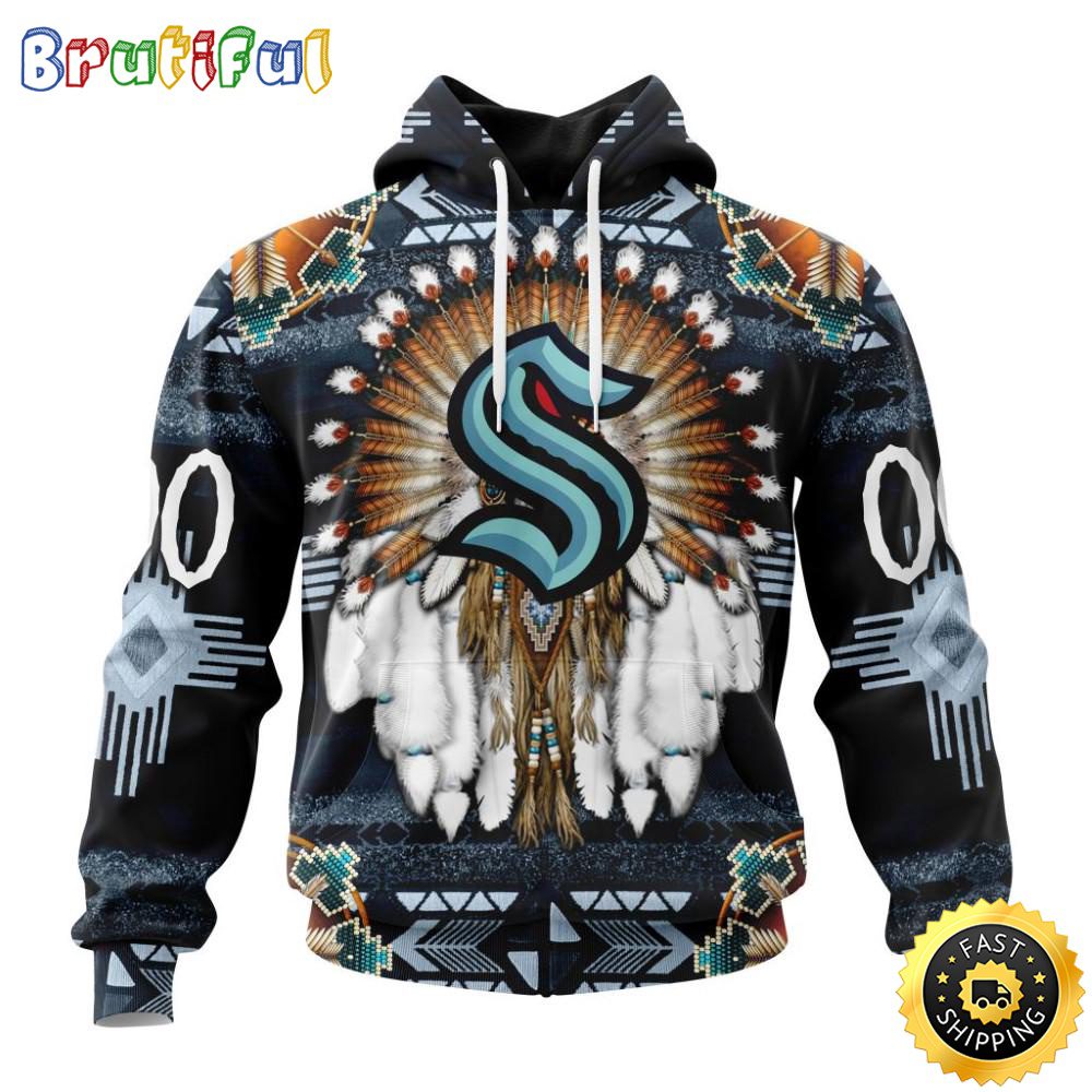 Personalized NHL Seattle Kraken Hoodie Special Native Costume Design 3D Hoodie Unisex Tshirt Hoodie