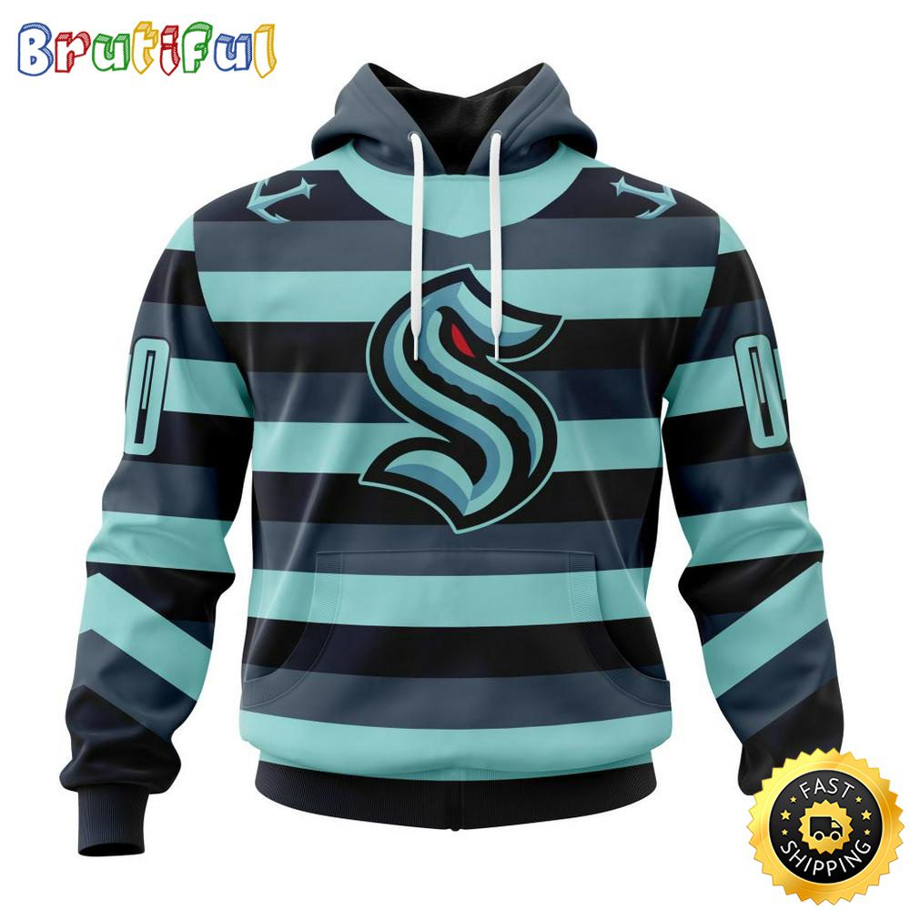 Personalized NHL Seattle Kraken Hoodie Specialized Unisex Kits With Retro Concepts All Over Print Hoodie