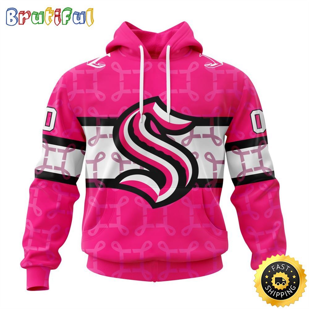 Personalized NHL Seattle Kraken I Pink I Can In October We Wear Pink Breast Cancer All Over Print 3D Hoodie Unisex Hoodie Tshirt Sweatshirt