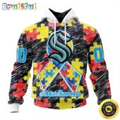 Personalized NHL Seattle Kraken Special Autism Awareness Month All Over Print 3D Hoodie Unisex Hoodie