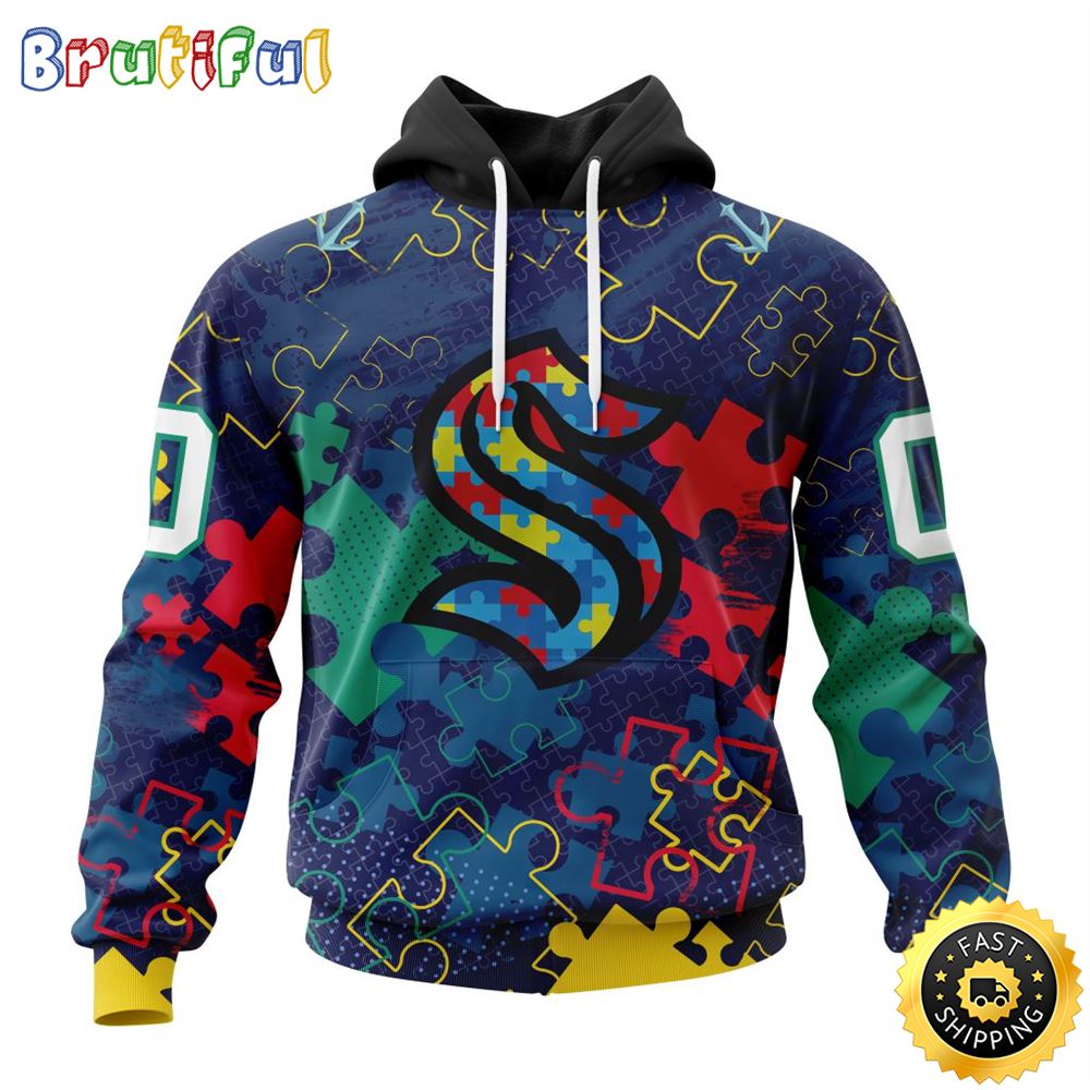 Personalized NHL Seattle Kraken Specialized Fearless Against Autism All Over Print 3D Hoodie Unisex Hoodie Personalized NHL Seattle Kraken Specialized Fearless Against Autism All Over Print 3D Hoodie Unisex Hoodie