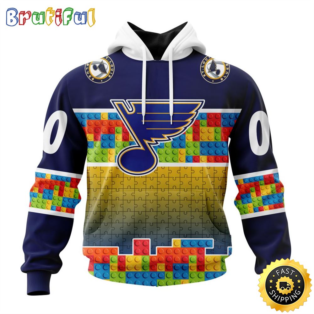 Personalized NHL St. Louis Blues All Over Print 3D Hoodie Autism Awareness Design Unisex Hoodie Personalized NHL St. Louis Blues All Over Print 3D Hoodie Autism Awareness Design Unisex Hoodie