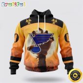 Personalized NHL St. Louis Blues All Over Print 3D Hoodie Special Zombie Design For Halloween