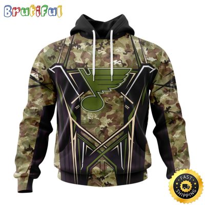 Personalized NHL St. Louis Blues Hoodie Special Camo Color Design All Over Print 3D Unisex Hoodie