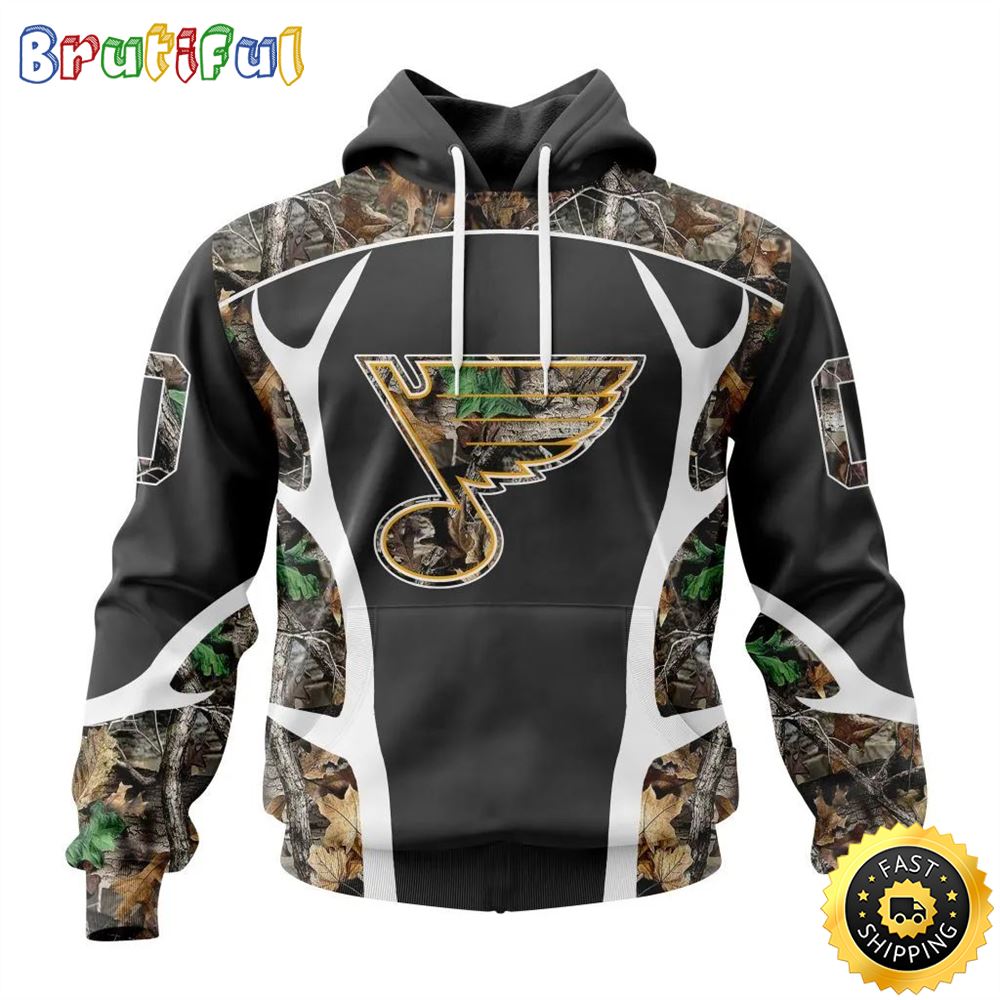 Personalized NHL St. Louis Blues Hoodie Special Camo Hunting Design All Over Print 3D Unisex Hoodie