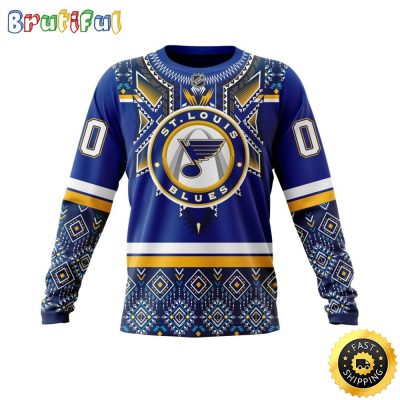 Personalized NHL St. Louis Blues Sweatshirt Specialized Native Concepts All Over Print Sweatshirt Unisex