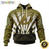Personalized NHL Tampa Bay Lightning All Over Print 3D Hoodie Military Camo Kits For Veterans Day And Rememberance Day