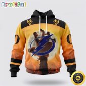 Personalized NHL Tampa Bay Lightning All Over Print 3D Hoodie Special Zombie Design For Halloween