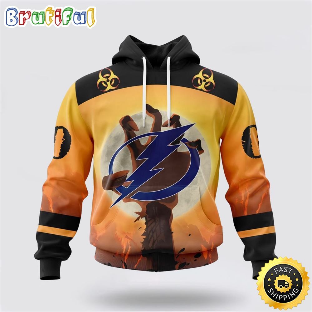Personalized NHL Tampa Bay Lightning All Over Print 3D Hoodie Special Zombie Design For Halloween Personalized NHL Tampa Bay Lightning All Over Print 3D Hoodie Special Zombie Design For Halloween