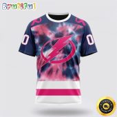 Personalized NHL Tampa Bay Lightning All Over Print 3D T Shirt Special Pink October Fight Breast Cancer Gift For Man And Women