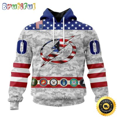Personalized NHL Tampa Bay Lightning Hoodie Armed Forces Appreciation All Over Print 3D Hoodie Unisex Tshirt Hoodie
