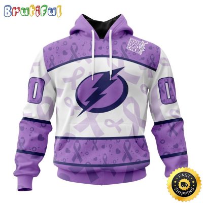 Personalized NHL Tampa Bay Lightning Special Lavender Hockey Fights Cancer All Over Print 3D Hoodie Unisex Hoodie Tshirt Sweatshirt