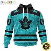 Personalized NHL Toronto Maple Leafs All Over Print 3D Hoodie Special Design Fight Ovarian Cancer Gift For Football Fans