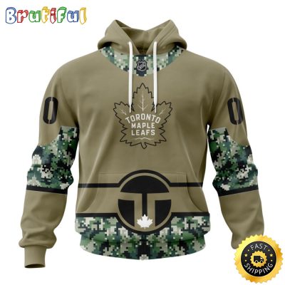 Personalized NHL Toronto Maple Leafs Hoodie Military Camo With City Or State Flag 3D Hoodie Unisex Tshirt Hoodie