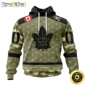 Personalized NHL Toronto Maple Leafs Hoodie Special Camo Military Appreciation All Over Print 3D Hoodie Unisex Hoodie